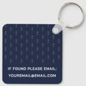 Eleganter Navy Blue Schlüsselanhänger mit Monogram (Rückseite)