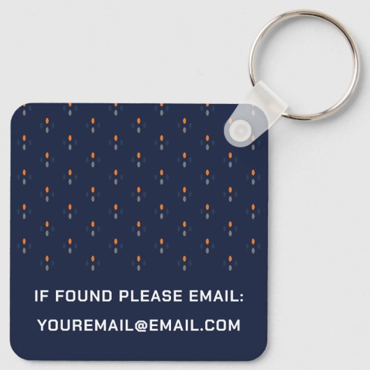 Eleganter Navy Blue Schlüsselanhänger mit Monogram (Rückseite)