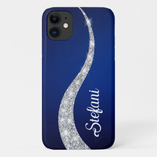 Eleganter Navy Blue Silver Imitate Glitzer Online  Case-Mate iPhone Hülle