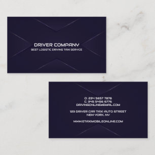 Eleganter Navy Chauffeur-Fahrer Visitenkarte