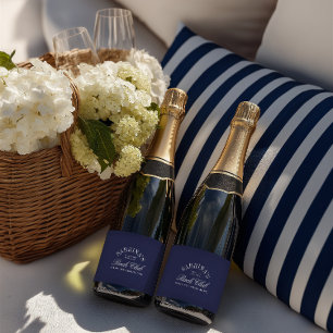 Eleganter Navy Country Club Junggesellinnenabschie Schaumweinetikett
