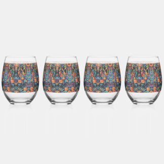 Eleganter Navy "Epochal Symmetry" 16oz Edelwein Weinglas Ohne Stiel