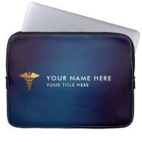 Eleganter Navy-Gold-Caduceus Arzt