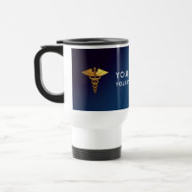 Eleganter Navy-Gold-Caduceus Arzt