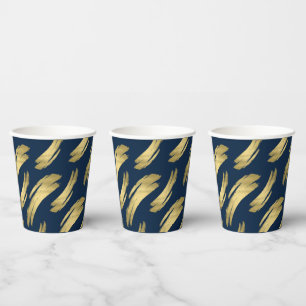 Eleganter Navy-Gold-Papierbecher zur Geburtstagsfe Pappbecher