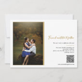 Eleganter Navy Gold Save the Date Kalender QR-Code Einladung (Rückseite)