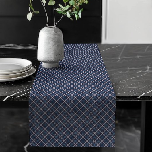 Eleganter Navy Karo Table Runner für Ansammlungen Großer Tischläufer