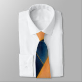Eleganter Navy Orange Gold Glitzer Accents Monogra Krawatte (Gebunden)