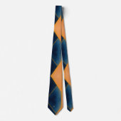 Eleganter Navy Orange Gold Glitzer Accents Monogra Krawatte (Vorderseite)