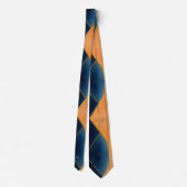 Eleganter Navy Orange Gold Glitzer Accents Monogra Krawatte (Rückseite)