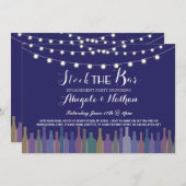 Eleganter Navy Stock Die Bar Verlobung Einladung (Vorne/Hinten)