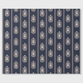 Eleganter Navyblauer Nussknacker  Geschenkpapier (Flach)