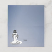 Eleganter Nebel Lesbian. Hochzeitsplatzkarten Platzkarte (Außenseite Aufgefaltet)