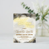 Eleganter Neon Gold rosa Marmor Sweet 16. Geburtst Postkarte (Stehend Vorderseite)