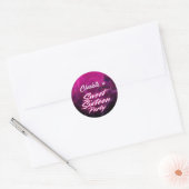 Eleganter Neon Pink Black Retro Sweet 16. Geburtst Runder Aufkleber (Umschlag)