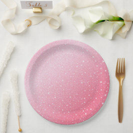 Eleganter Neon rosa Retro schwarz Sweet 16. Geburt Pappteller