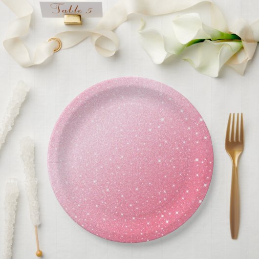 Eleganter Neon rosa Retro schwarz Sweet 16. Geburt Pappteller (Hochzeit)