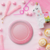 Eleganter Neon rosa Retro schwarz Sweet 16. Geburt Pappteller (Party)