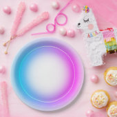 Eleganter Neon rosa Retro schwarz Sweet 16. Geburt Pappteller (Party)