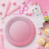 Eleganter Neon rosa Retro schwarz Sweet 16. Geburt Pappteller (Party)