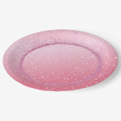 Eleganter Neon rosa Retro schwarz Sweet 16. Geburt Pappteller (Schrägansicht)