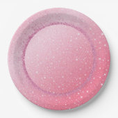 Eleganter Neon rosa Retro schwarz Sweet 16. Geburt Pappteller (Vorderseite)