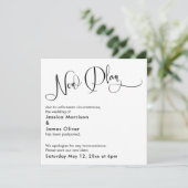 Eleganter "neuer Plan", aufgeschobene Hochzeitskar Einladung (Stehend Vorderseite)