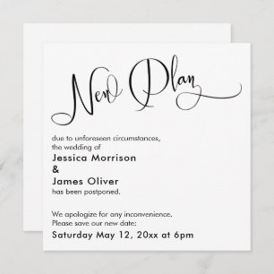 Eleganter "neuer Plan", verspätete Hochzeitskarte Einladung