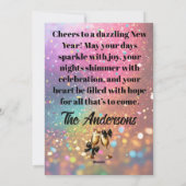 Eleganter Neujahrsgruß Feiertagskarte (Rückseite)