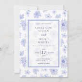 Eleganter neutraler blauer Schatten Einladung (Vorderseite)