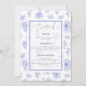 Eleganter neutraler blauer Schatten Einladung (Rückseite)