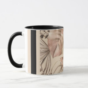 Eleganter neutraler botanischer Kunstdruck Tasse