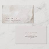 Eleganter neutraler Champagne-Marmor Visitenkarte (Vorne/Hinten)