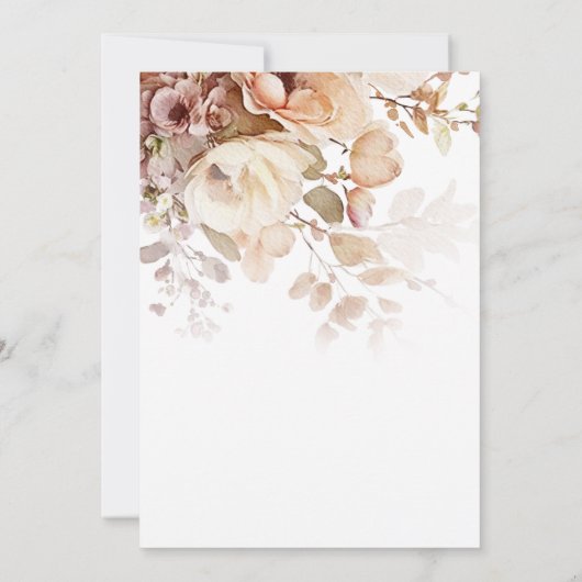 Eleganter neutraler Fall in Liebe Blumenkohl Einladung (Rückseite)