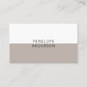 Eleganter neutraler grauer Minimalistischer QR-Cod Visitenkarte (Vorderseite)