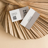 Eleganter neutraler grauer Minimalistischer QR-Cod Visitenkarte