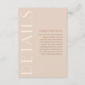 Eleganter neutraler Hochzeitgast Begleitkarte (Vorderseite)