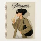 Eleganter Neutraler Mädchen-Planer Planer (Vorderseite)