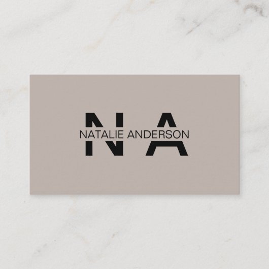 Eleganter, neutraler QR-Code Modernes Monogramm-Lo Visitenkarte (Vorderseite)