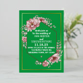 Eleganter neutraler Wasserfarbenblütenbogen I Folieneinladung (Stehend vorne)