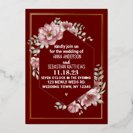 Eleganter neutraler Wasserfarbenblütenbogen I Folieneinladung