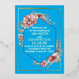 Eleganter neutraler Wasserfarbenblütenbogen I Folieneinladung