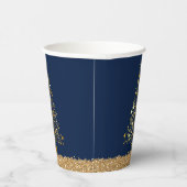 Eleganter New Years Blue Gold Glitzer Pappbecher (Rechts)