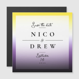 Eleganter nicht binärer Pride Hochzeit Magnetkarte