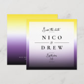 Eleganter nicht binärer Pride Hochzeit Save The Date (Vorne/Hinten)