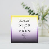 Eleganter nicht binärer Pride Hochzeit Save The Date (Stehend Vorderseite)
