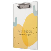 Eleganter Niedlich-Gelber Zitronenfrüchtezitrus he Klemmbrett (Links)