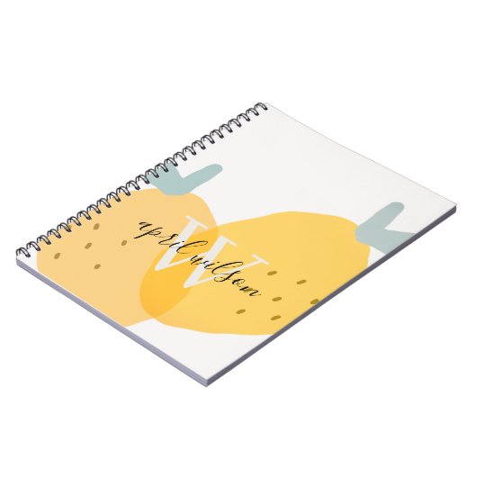 Eleganter Niedlich-Gelber Zitronenfrüchtezitrus he Notizblock (Linke Seite)