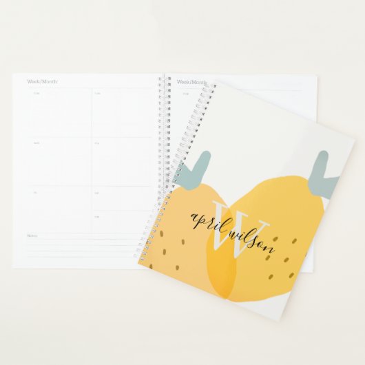 Eleganter Niedlich-Gelber Zitronenfrüchtezitrus he Planer (Anzeige)