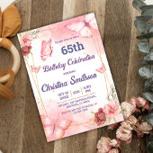 Eleganter niedlich rosa Blütenschmetterling 65. Ge Einladung